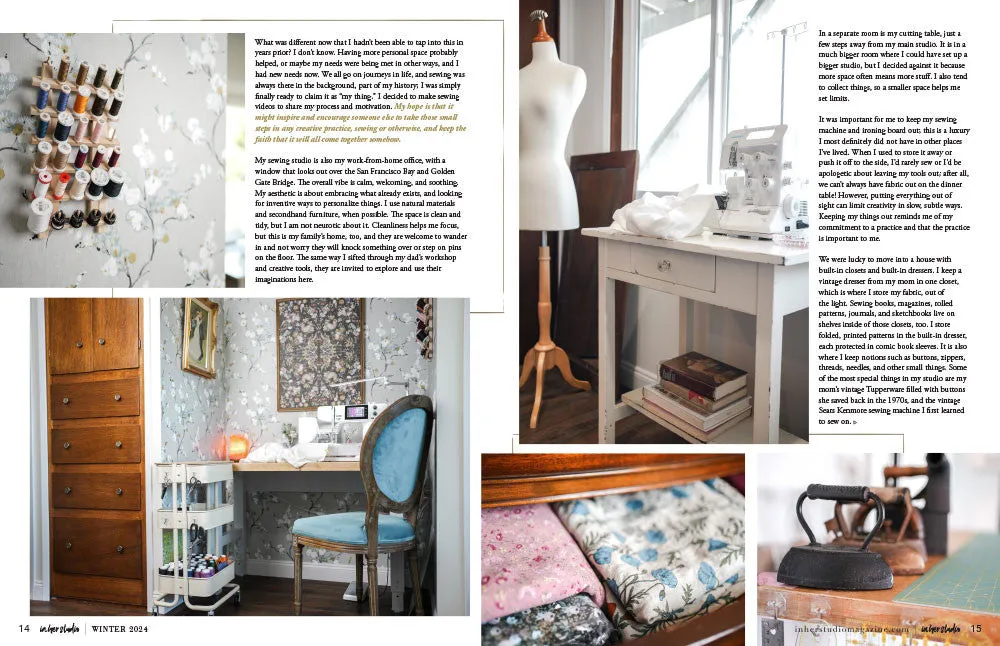 Stampington In Her Studio Winter 2024 blad enkeltutgave – atelier