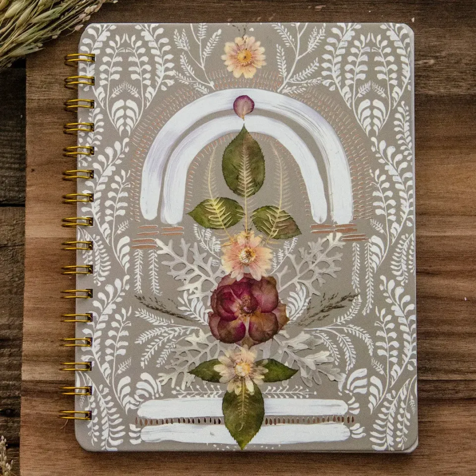 Stampington Papaya Art Altar Lace notatbok spiral 106 sider
