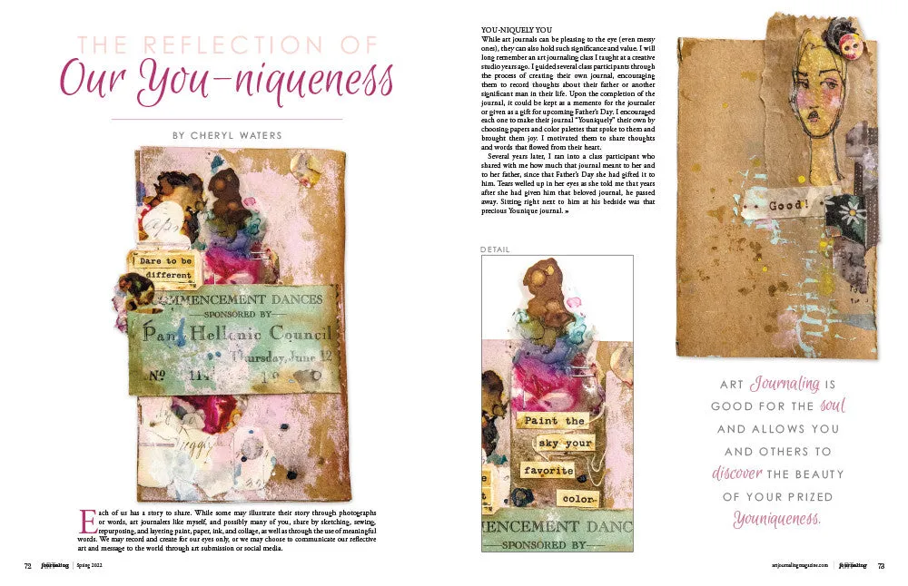 Stampington Art Journaling Vår 2022 e-blad PDF collage