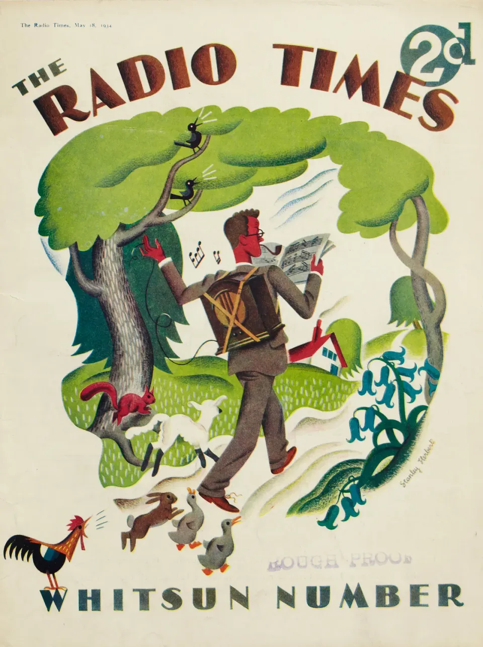 RadioTimes Whitsun Number 1934 plakat A4 vintage