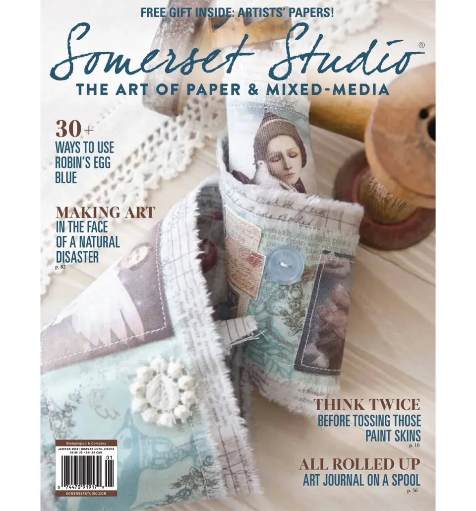 Stampington Somerset Studio jan/feb 2018 blad digital mixed-media