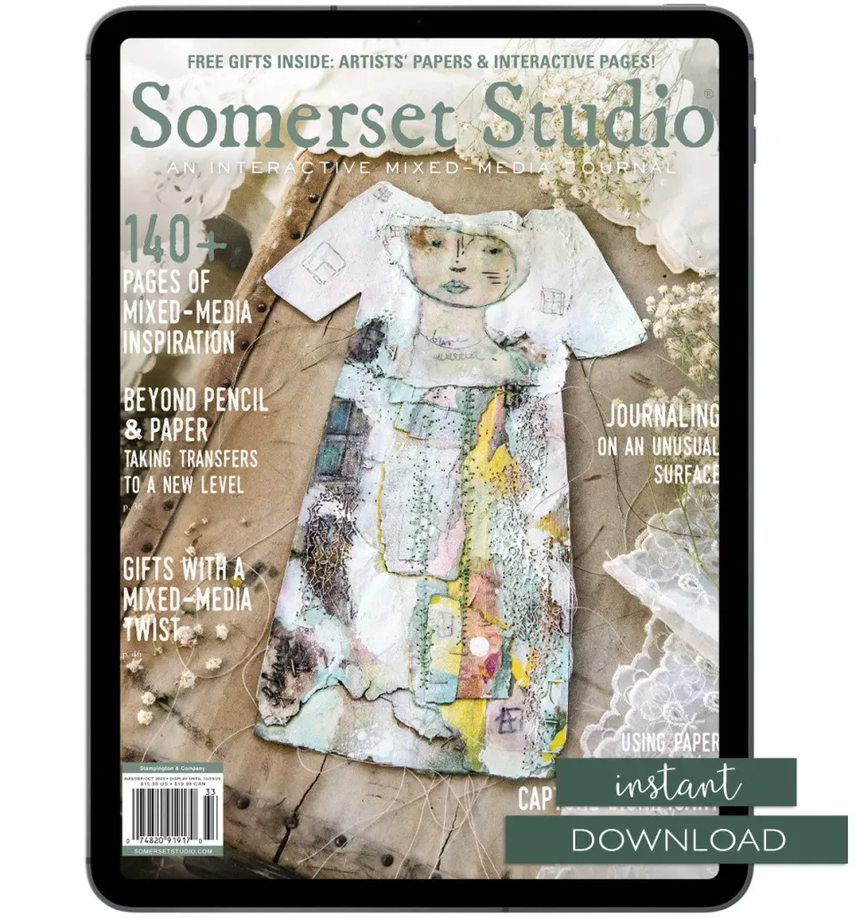 Stampington Somerset Studio Autumn 2023 blad PDF collage