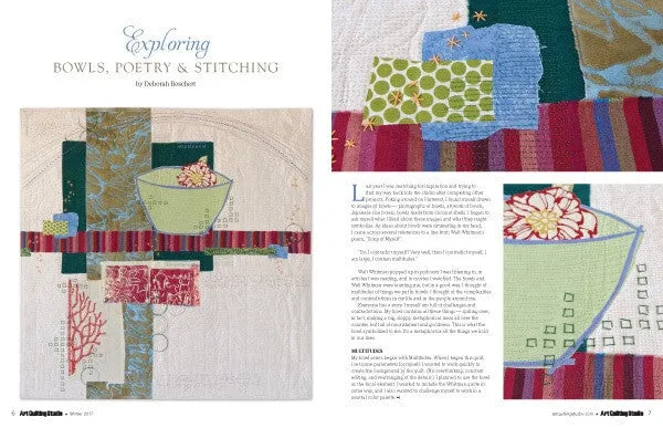 Stampington Art Quilting Studio 1 år blad abonnement 4 utgaver