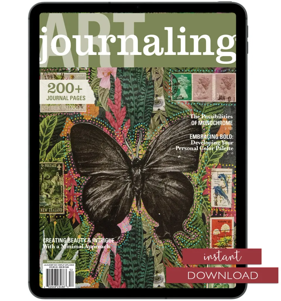 Stampington Art Journaling Summer 2025 e-blad PDF kunst
