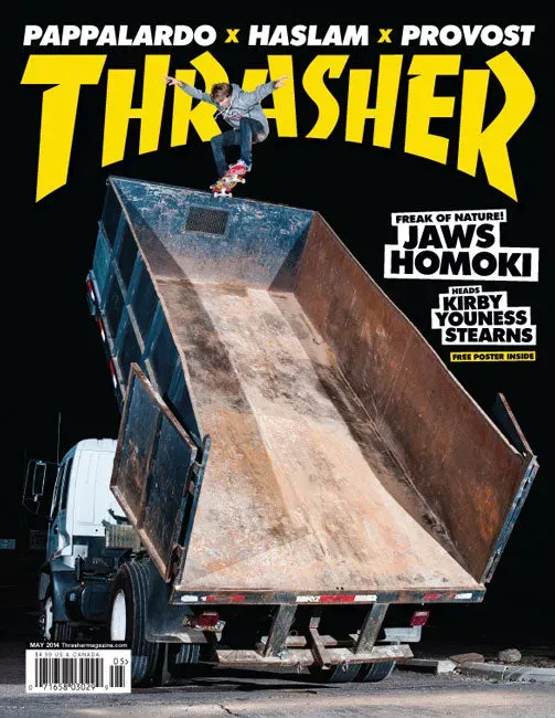 Thrasher Magazine mai 2014 blad med poster