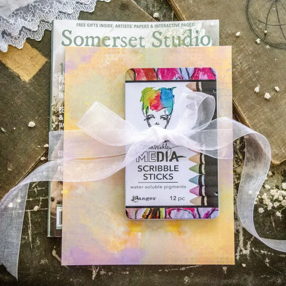 Stampington Somerset Studio Scribbles Scripts bundle blad