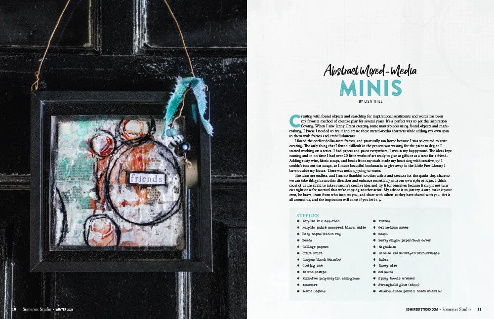 Somerset Studio Winter 2024 blad 176 sider mixed media