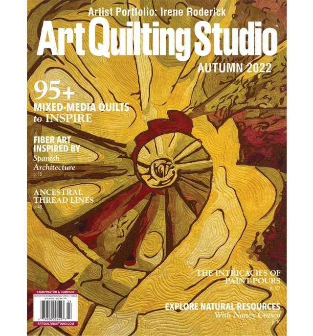 Stampington Art Quilting Studio Autumn 2022 blad quilting