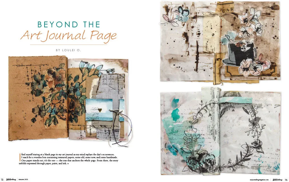 Stampington Art Journaling Autumn 2021 blad digital akvarell