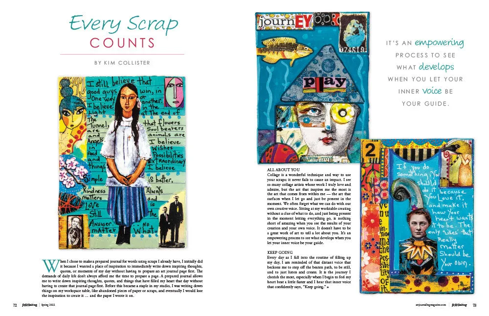 Stampington Art Journaling Spring 2022 blad kreativ teknikk