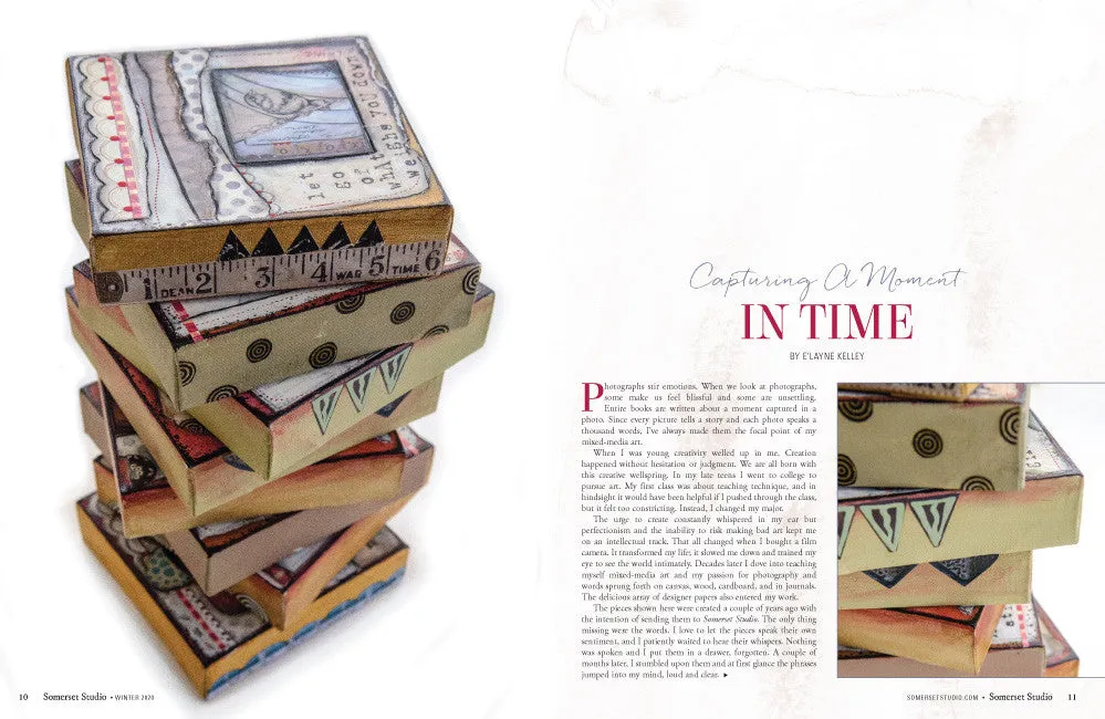 Stampington Somerset Studio Winter 2021 blad digital utgave mixed-media