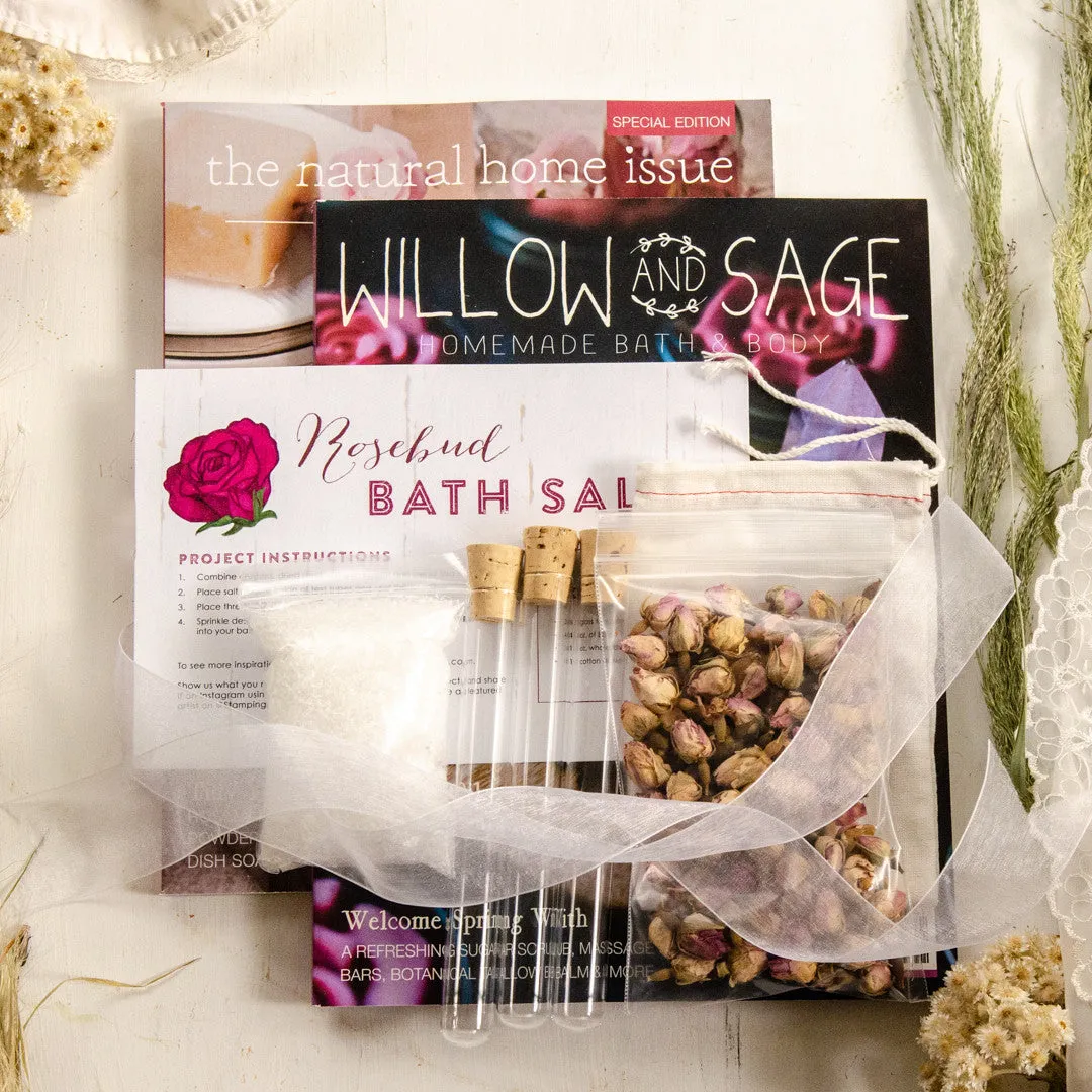 Stampington Willow and Sage Natural Rosebud Salts DIY-sett badesalt