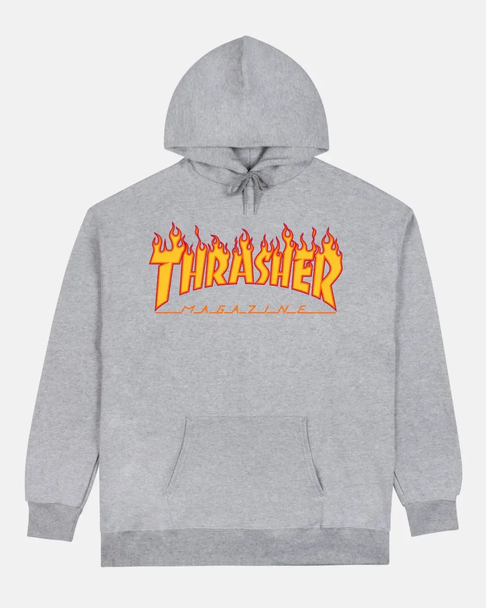 Thrasher Flame hettegenser grå bomullsblanding