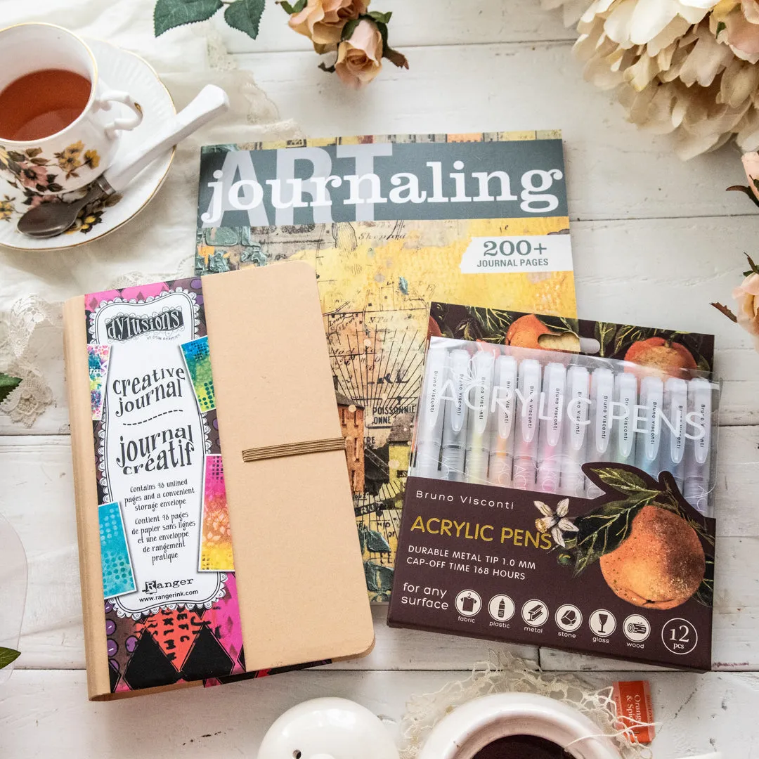 Stampington Art Journaling Spring Citrus bladpakke med journal