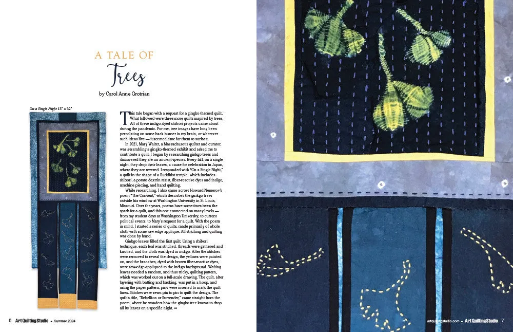 Stampington Art Quilting Studio Summer 2024 e-blad PDF quilt