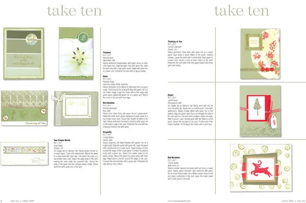 Stampington Take Ten Winter 2008 blad kortlaging 500 ideer