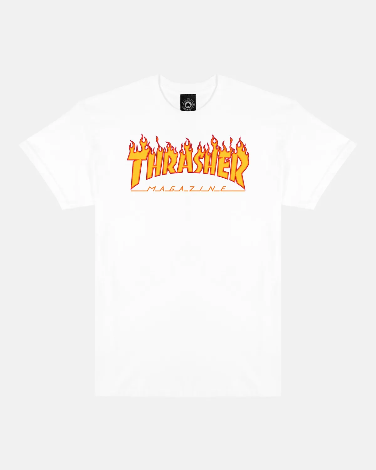 Thrasher Flame t-skjorte hvit 100% bomull