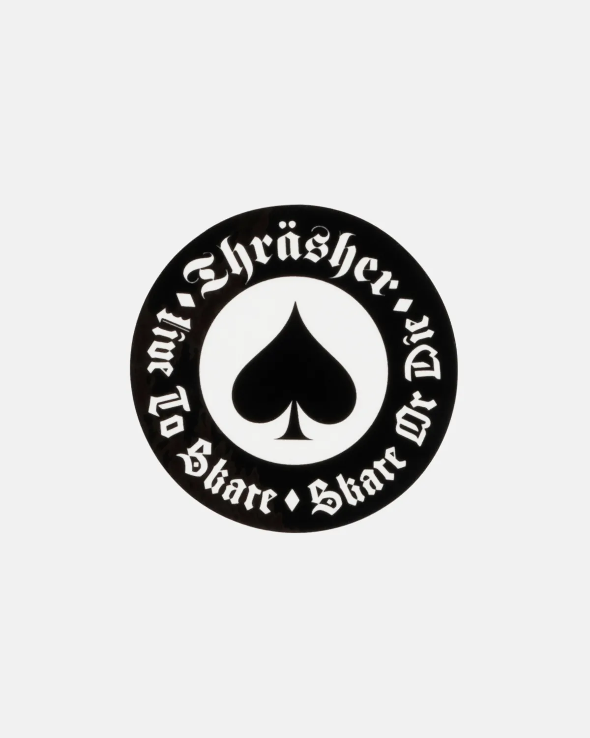 Thrasher Oath svart hvit klistremerke 6,4 cm