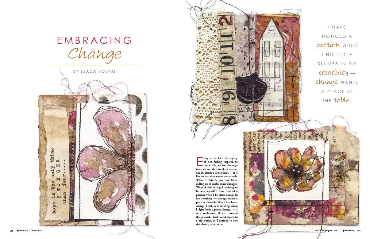 Stampington Art Journaling Winter 2022 blad trykt 144 sider