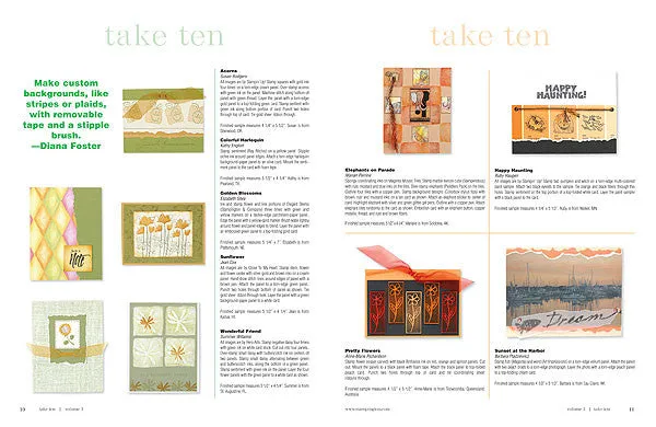 Stampington Take Ten 2004 Volume 3 blad med kortlaging