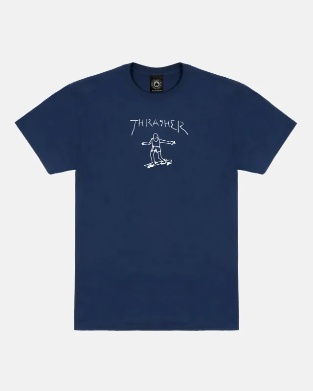 Thrasher Gonz t-skjorte navy/hvit bomull