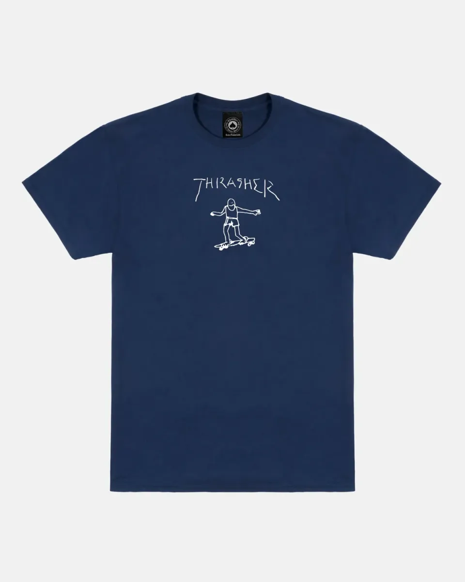 Thrasher Gonz t-skjorte navy/hvit bomull