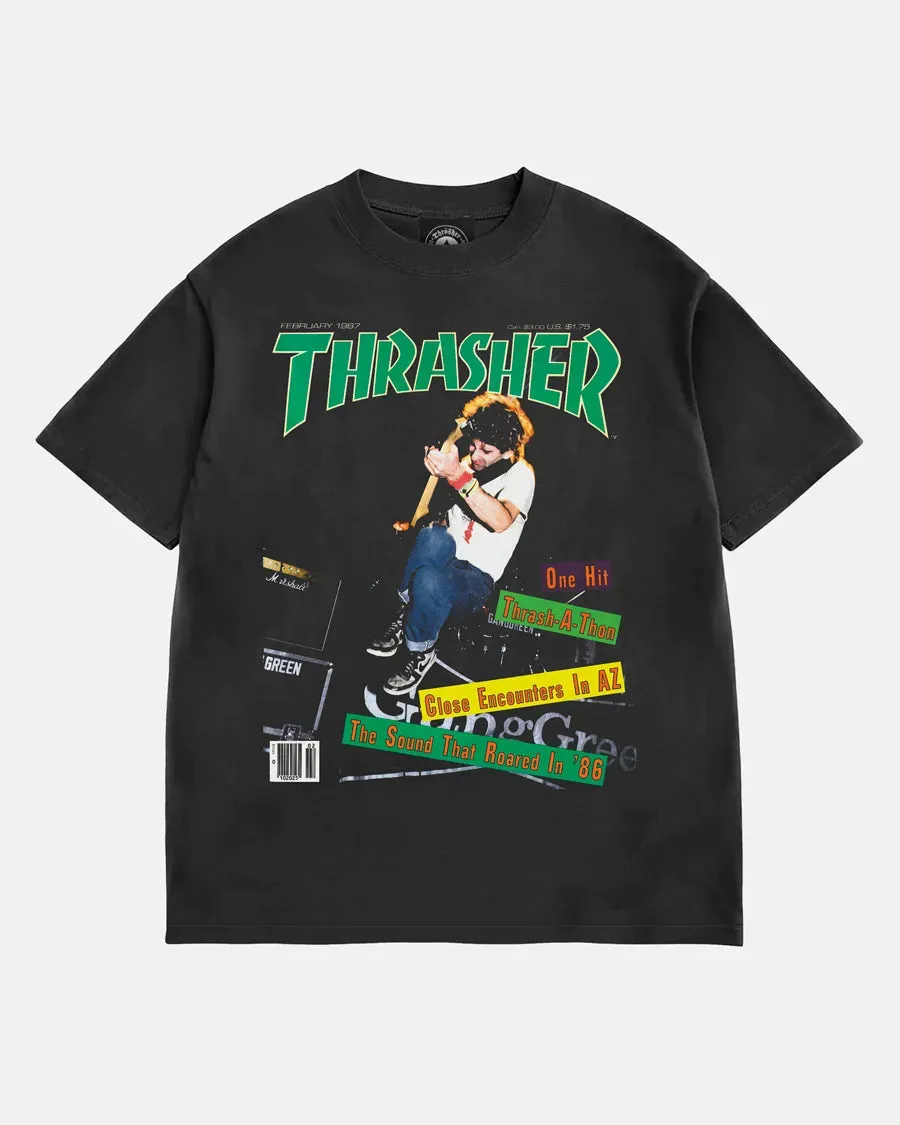 Thrasher February 1987 vintage t-skjorte svart boxy