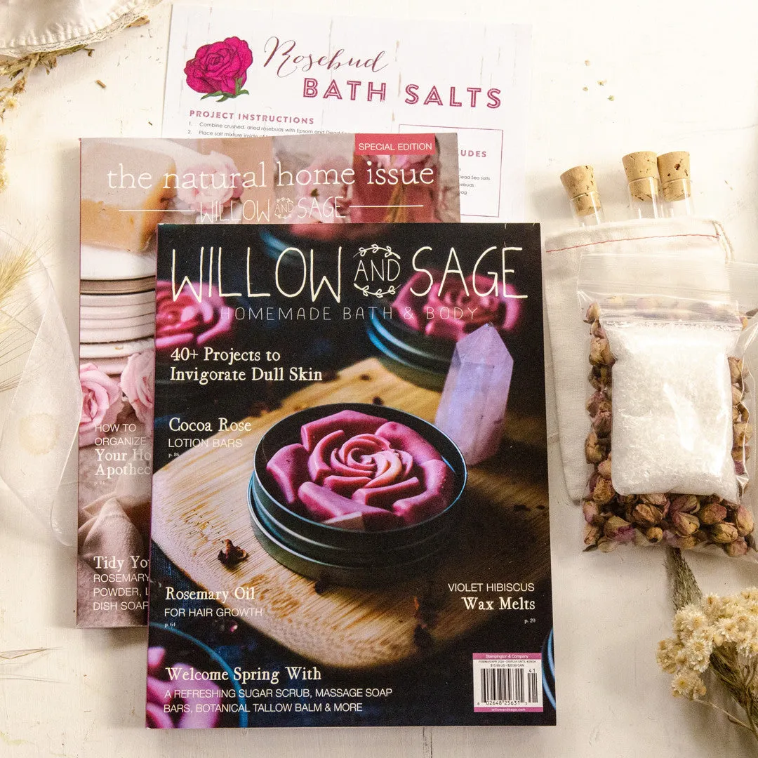 Stampington Willow and Sage Natural Rosebud Salts DIY-sett badesalt