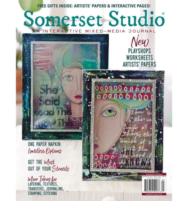 Stampington Somerset Studio Autumn 2019 blad digital mixed media