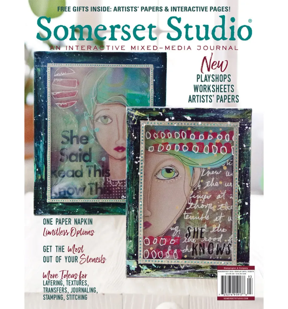 Stampington Somerset Studio Autumn 2019 blad digital mixed media