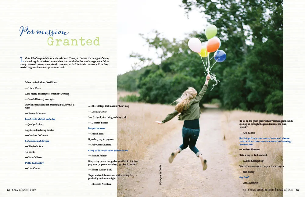 Bella Grace Book of Lists Volume 1 e-blad PDF inspirasjon