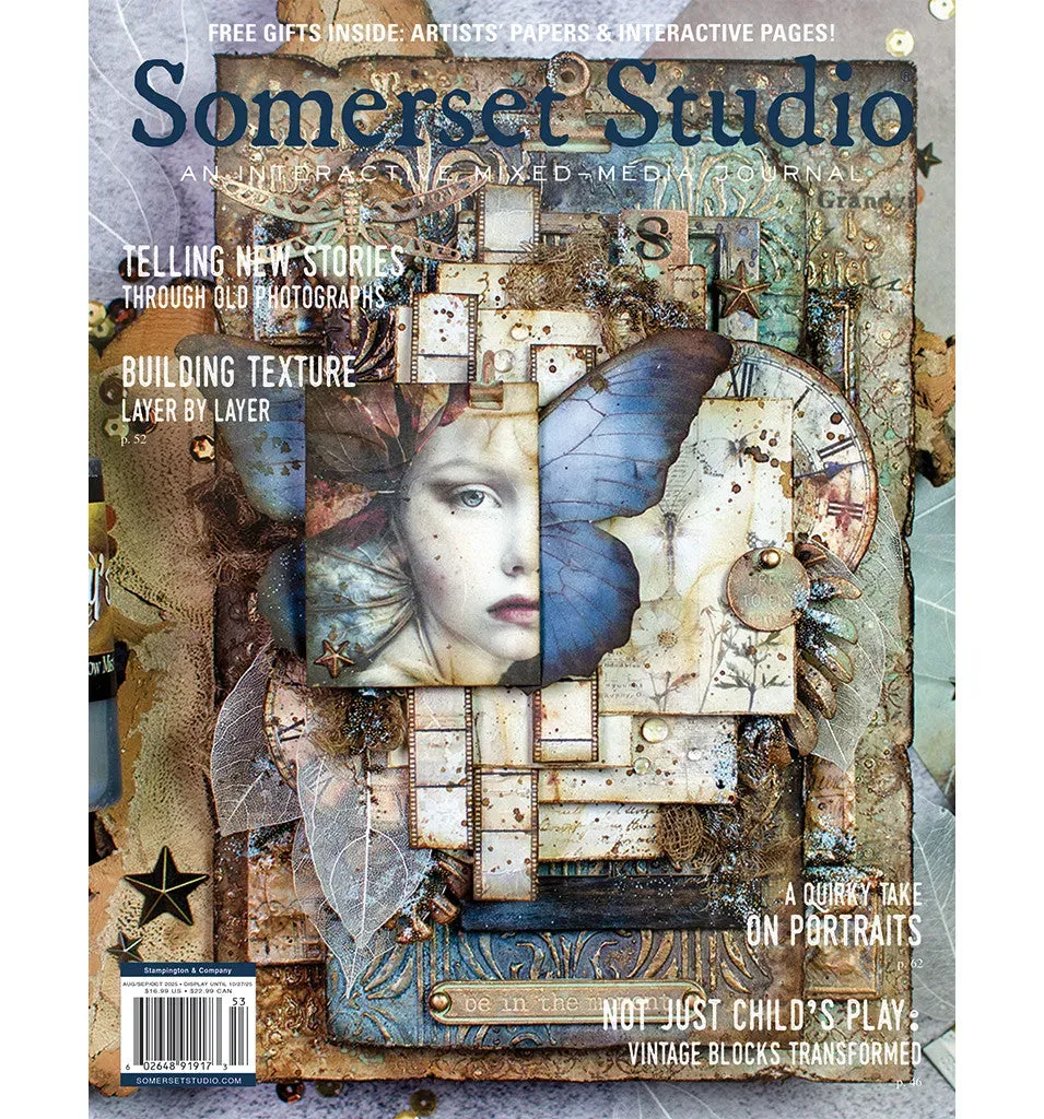 Stampington Somerset Studio Autumn 2025 blad papir mixed-media