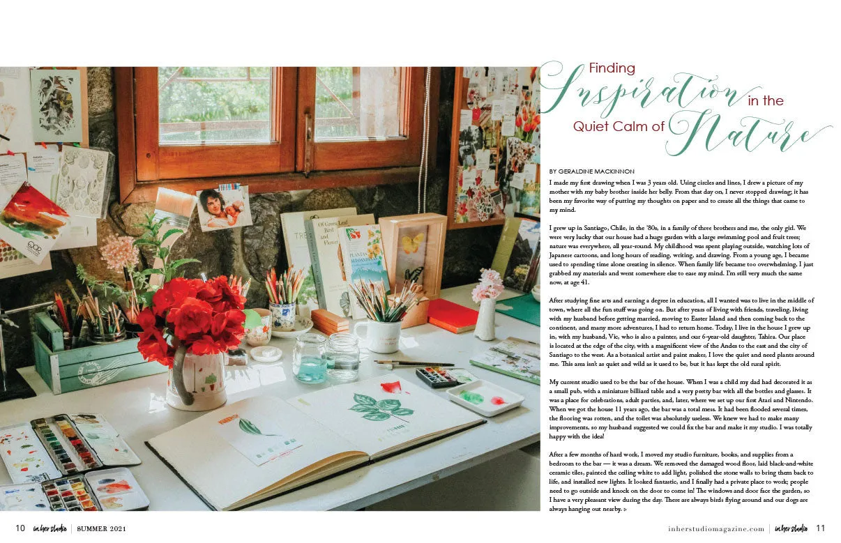 Stampington In Her Studio Summer 2021 blad PDF-nedlasting atelier