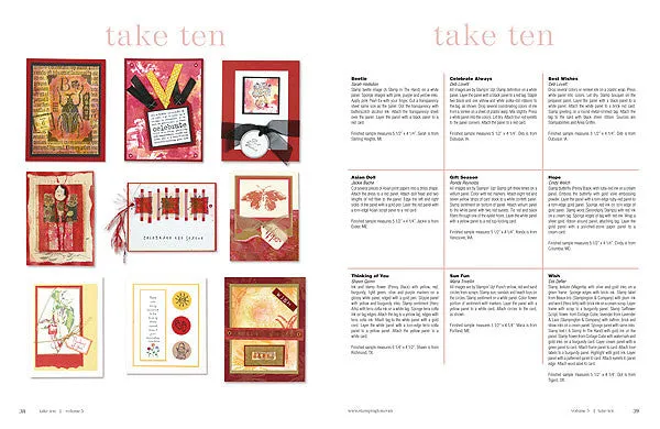 Stampington Take Ten 2005 Volume 5 blad enkeltutgave kortlaging