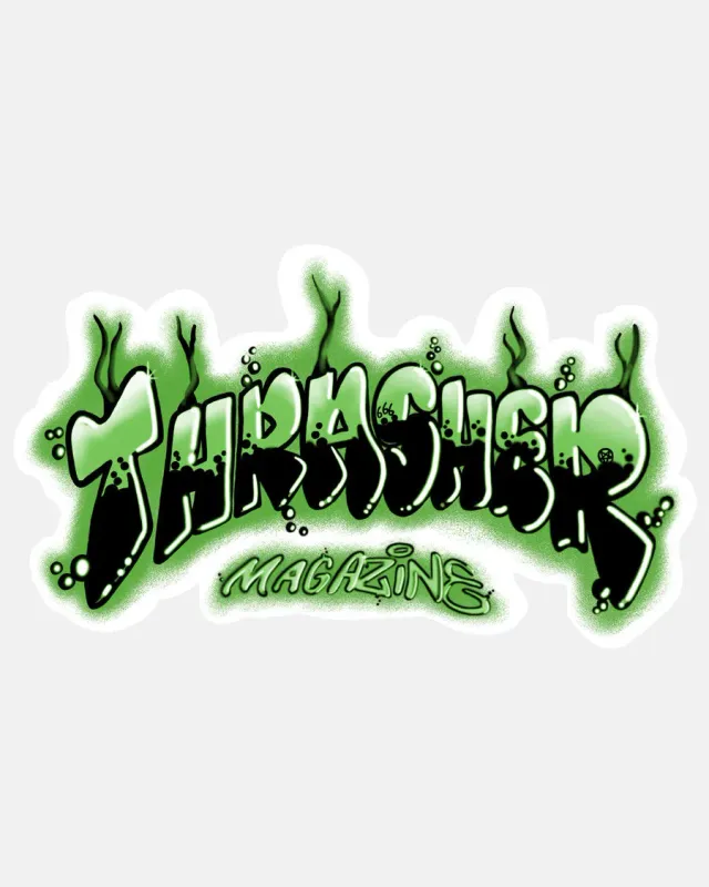 Thrasher Airbrush klistremerke grønn 15 cm