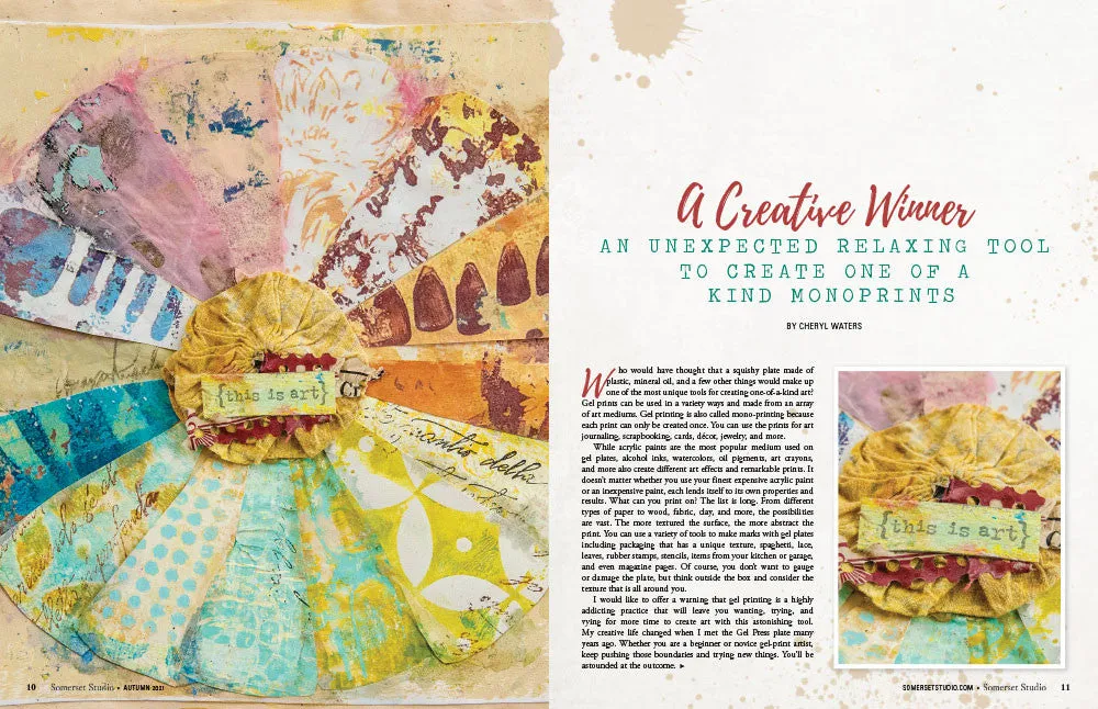 Stampington Somerset Studio Autumn 2021 blad mixed-media