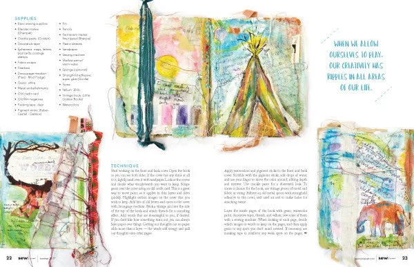 Stampington Sew Somerset Summer 2017 blad søm