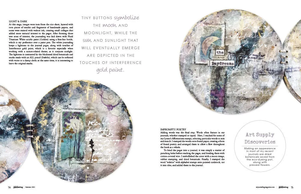 Stampington Art Journaling Summer 2021 blad kollasj og maling