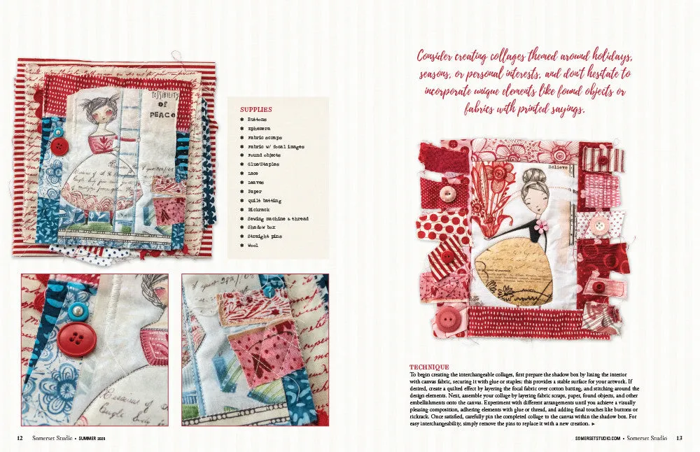 Stampington Somerset Studio Summer 2025 blad digital mixed-media