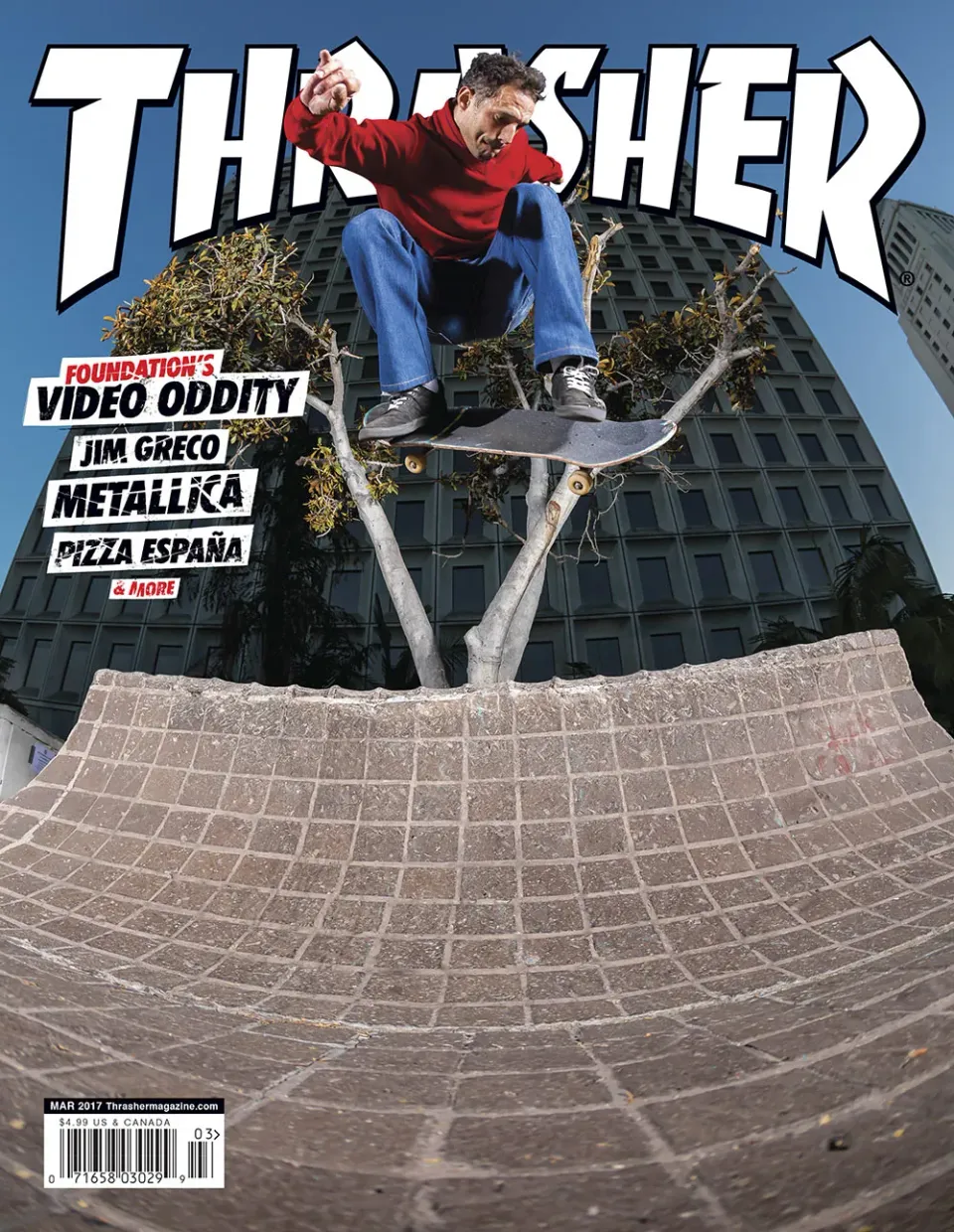 Thrasher Magazine mars 2017 blad Greco-cover