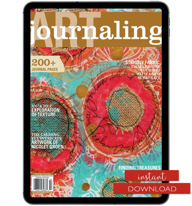 Stampington Art Journaling Winter 2021 blad PDF-nedlasting kunstjournal