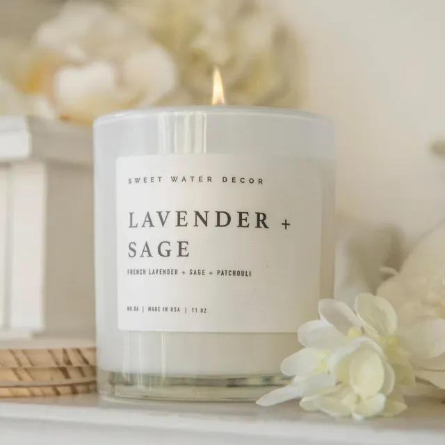 Stampington Lavender Sage duftlys 11oz soya beroligende