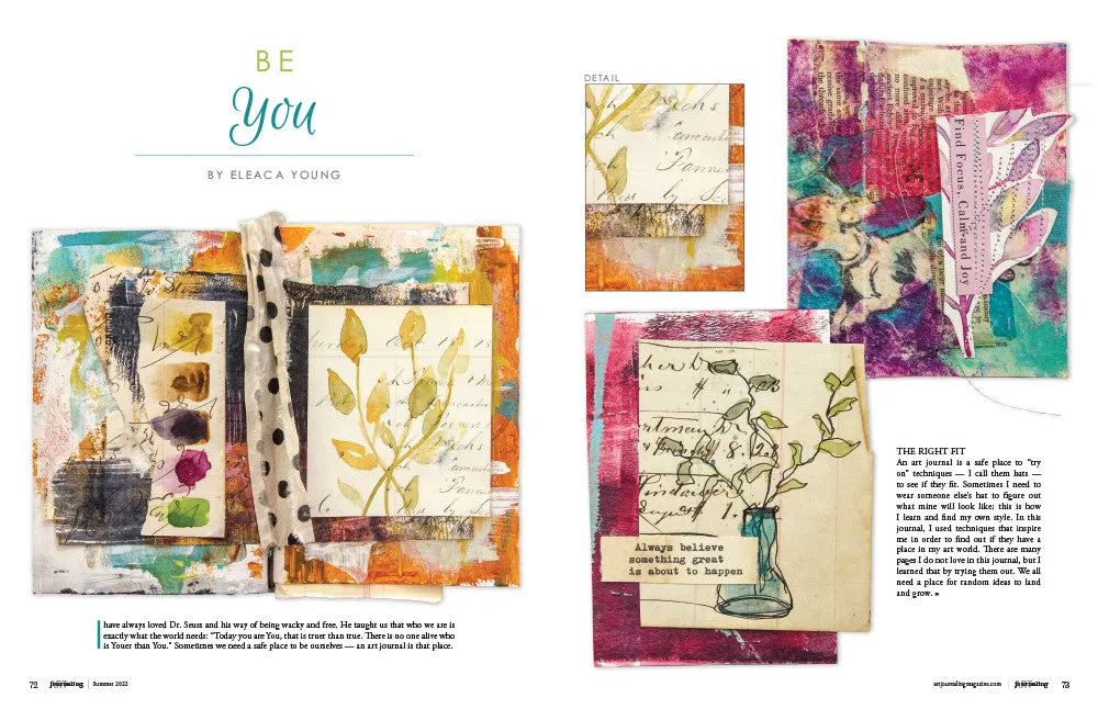 Stampington Art Journaling Summer 2022 blad digitalutgave mixed-media