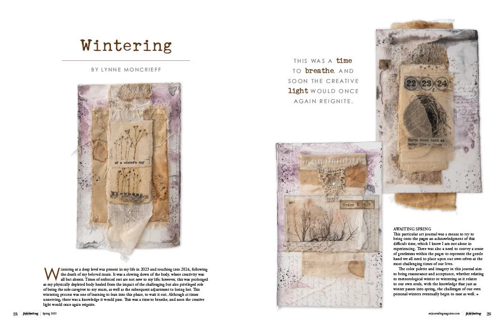Stampington Art Journaling Spring 2025 blad PDF kreativitet