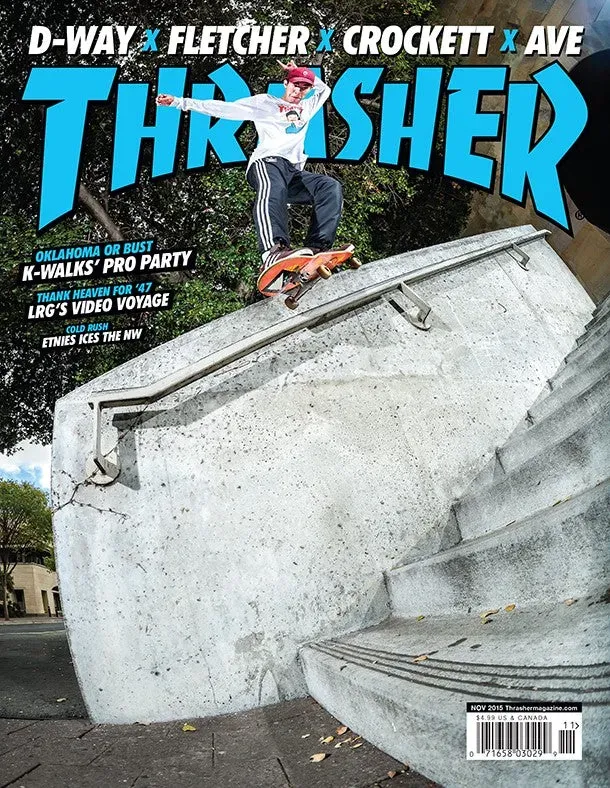 Thrasher Magazine november 2015 blad skateboard
