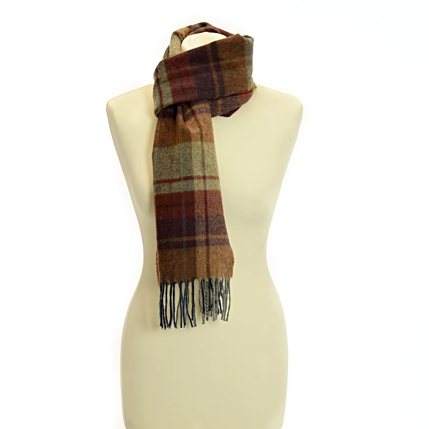 RadioTimes Lambswool skjerf Country Check Arran lammeull