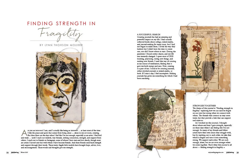 Stampington Art Journaling Winter 2025 blad PDF dagbokideer