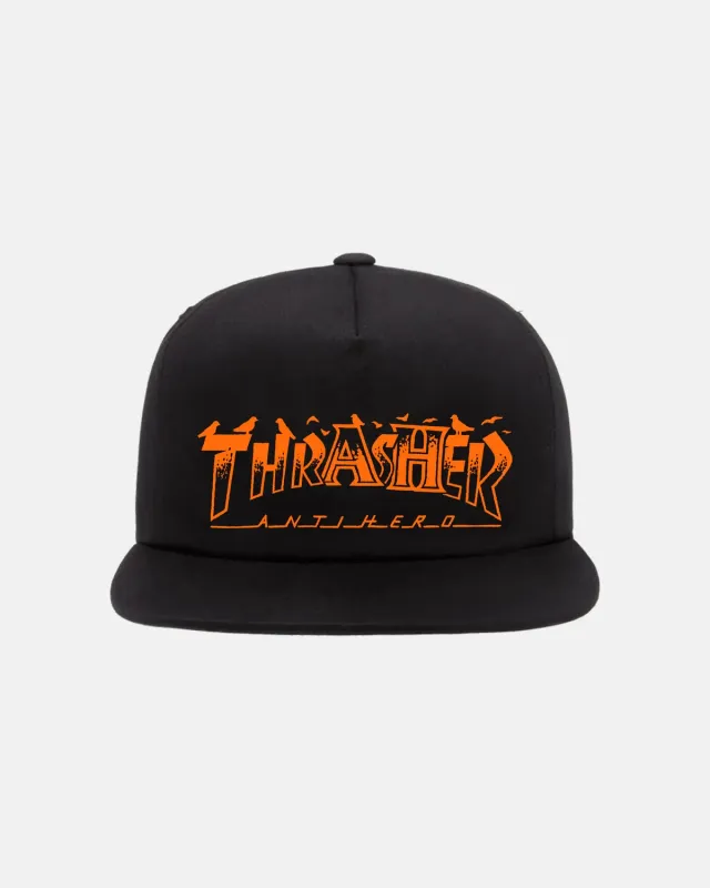 Thrasher Pigeon Mag snapback svart bomull
