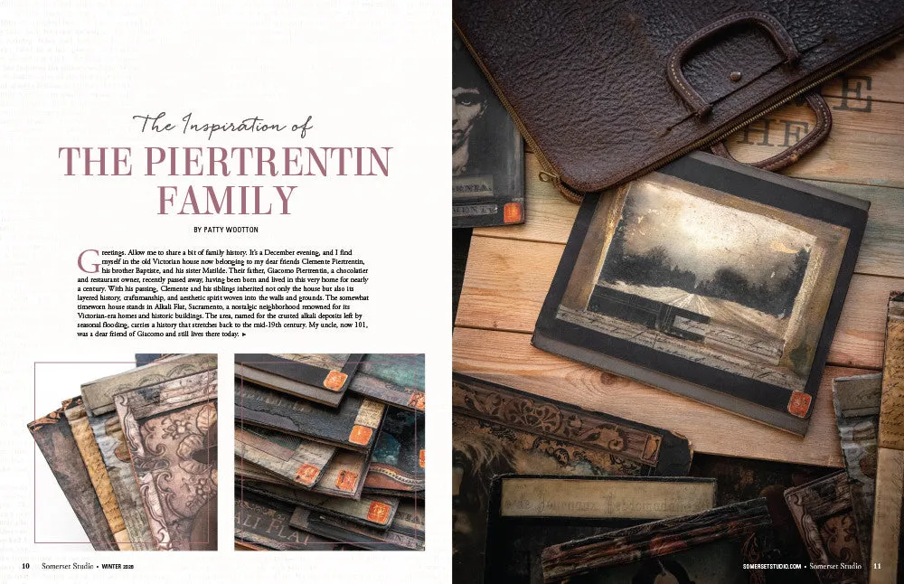 Stampington Somerset Studio vinter 2026 blad papp