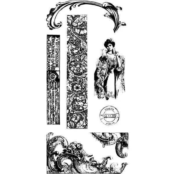 Stampington Venetian Flourish Clearly Impressed stempelsett
